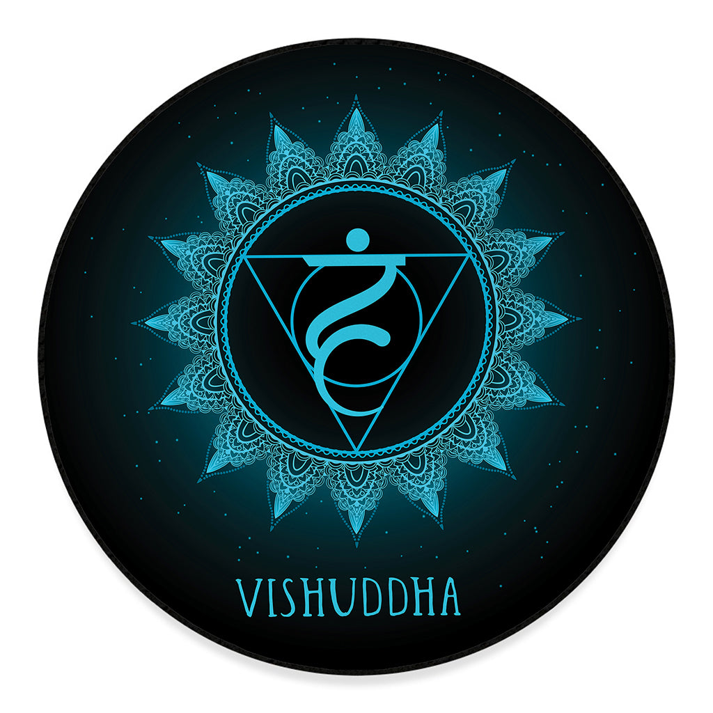 Vishuddha Chakra Symbol Print Round Floor Mat