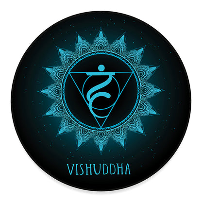 Vishuddha Chakra Symbol Print Round Floor Mat