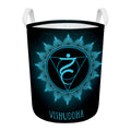 Vishuddha Chakra Symbol Print Round Laundry Basket