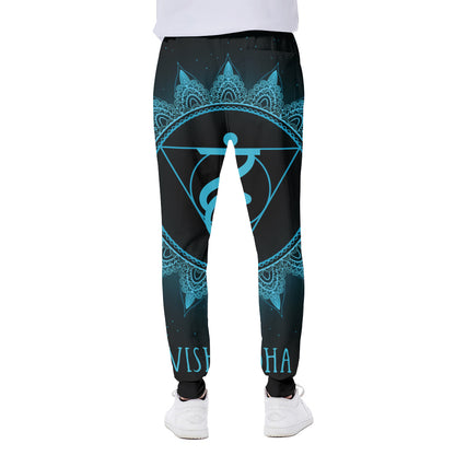 Vishuddha Chakra Symbol Print Scuba Joggers