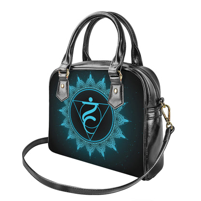Vishuddha Chakra Symbol Print Shoulder Handbag