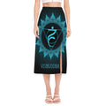 Vishuddha Chakra Symbol Print Side Slit Midi Skirt