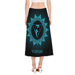 Vishuddha Chakra Symbol Print Side Slit Midi Skirt