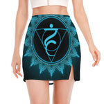Vishuddha Chakra Symbol Print Side Slit Mini Skirt