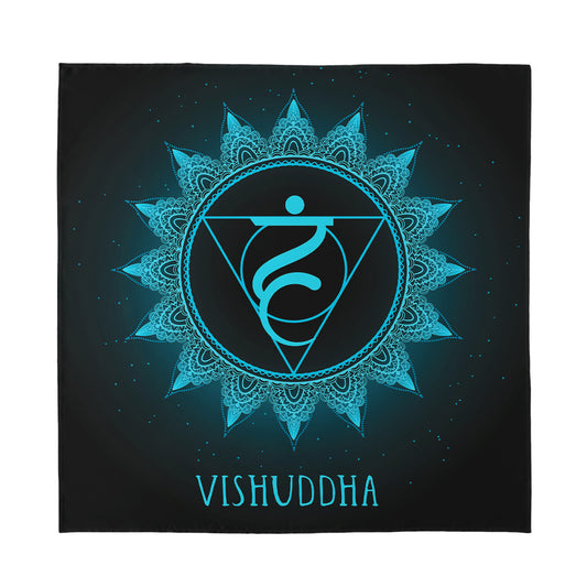 Vishuddha Chakra Symbol Print Silk Bandana