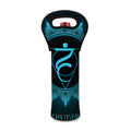 Vishuddha Chakra Symbol Print Single Neoprene Wine Tote
