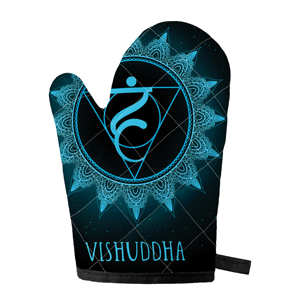 Vishuddha Chakra Symbol Print Single Oven Mitt