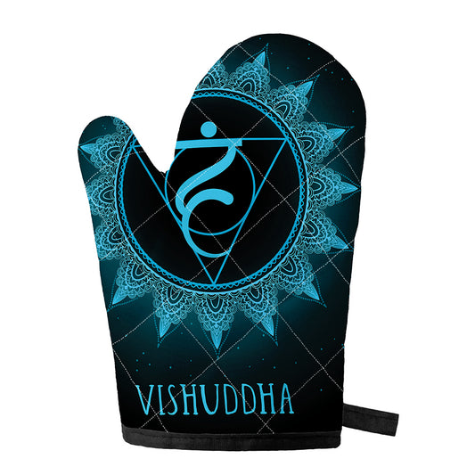 Vishuddha Chakra Symbol Print Single Oven Mitt