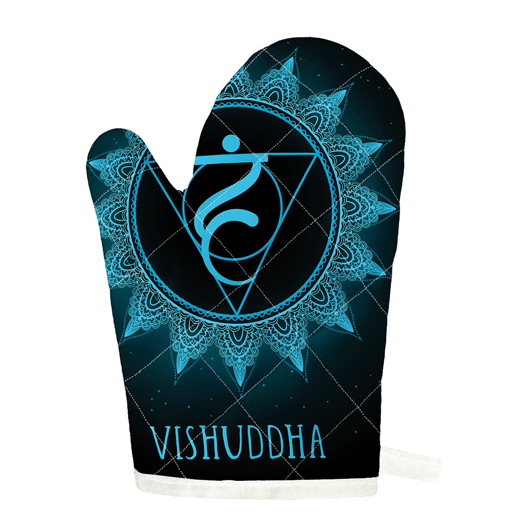 Vishuddha Chakra Symbol Print Single Oven Mitt