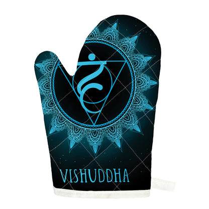 Vishuddha Chakra Symbol Print Single Oven Mitt
