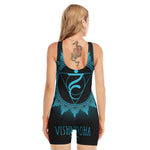 Vishuddha Chakra Symbol Print Sleeveless One Piece Swimsuit