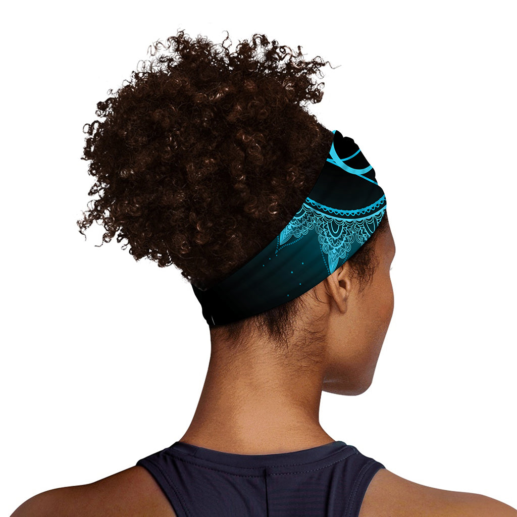Vishuddha Chakra Symbol Print Sports Headband
