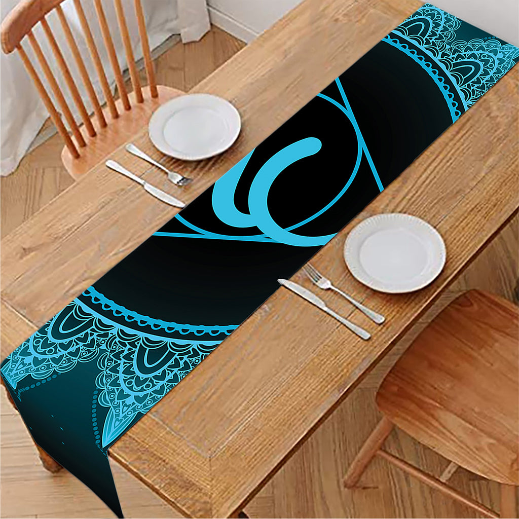 Vishuddha Chakra Symbol Print Table Runner