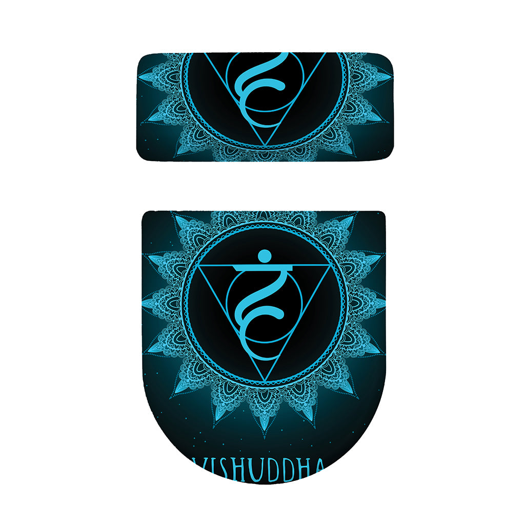 Vishuddha Chakra Symbol Print Toilet Lid And Tank Cover Set