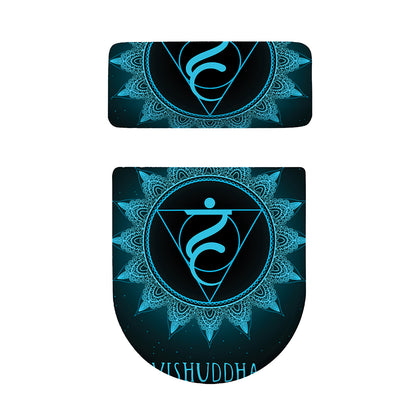 Vishuddha Chakra Symbol Print Toilet Lid And Tank Cover Set