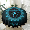 Vishuddha Chakra Symbol Print Waterproof Round Tablecloth