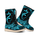 Vishuddha Chakra Symbol Print Winter Boots