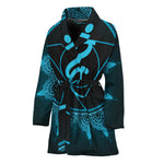 Vishuddha Chakra Symbol Print Women's Bathrobe