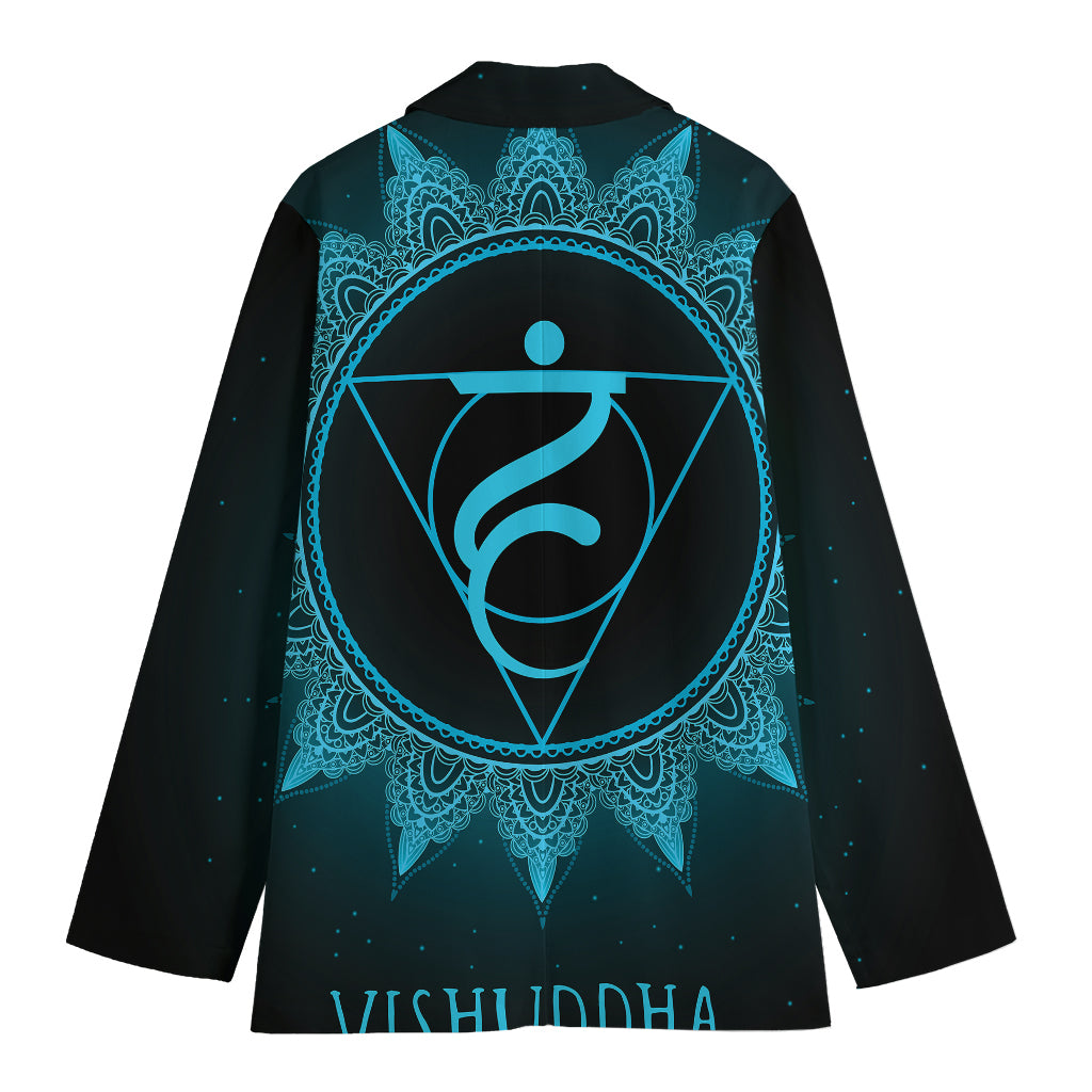 Vishuddha Chakra Symbol Print Women's Blazer