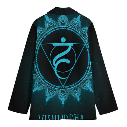 Vishuddha Chakra Symbol Print Women's Blazer