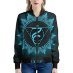 Vishuddha Chakra Symbol Print Women's Bomber Jacket