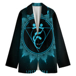 Vishuddha Chakra Symbol Print Women's Cotton Blazer