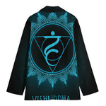 Vishuddha Chakra Symbol Print Women's Cotton Blazer