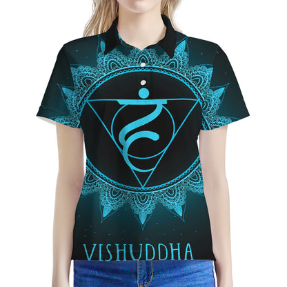 Vishuddha Chakra Symbol Print Women's Polo Shirt