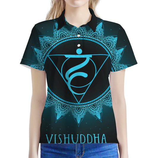 Vishuddha Chakra Symbol Print Women's Polo Shirt