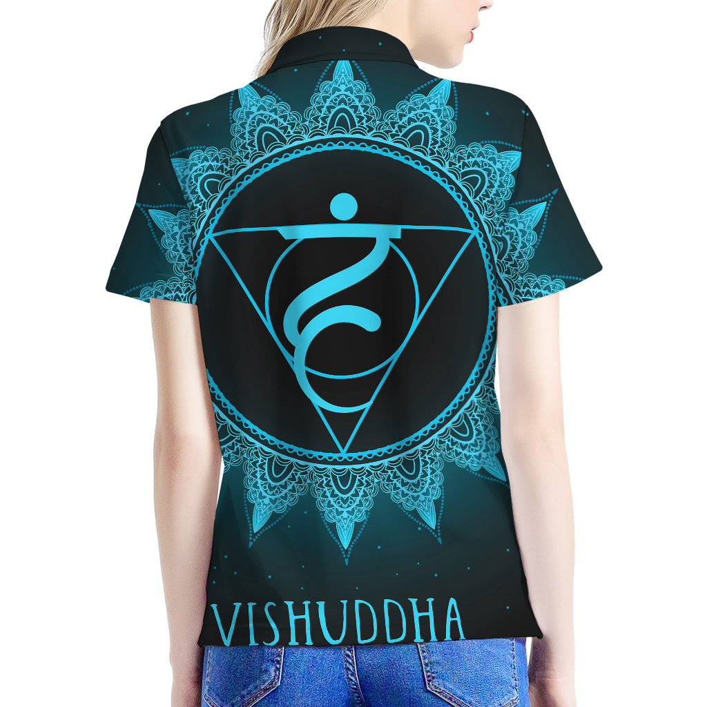 Vishuddha Chakra Symbol Print Women's Polo Shirt