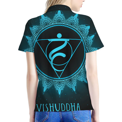 Vishuddha Chakra Symbol Print Women's Polo Shirt