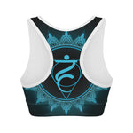 Vishuddha Chakra Symbol Print Women's Sports Bra