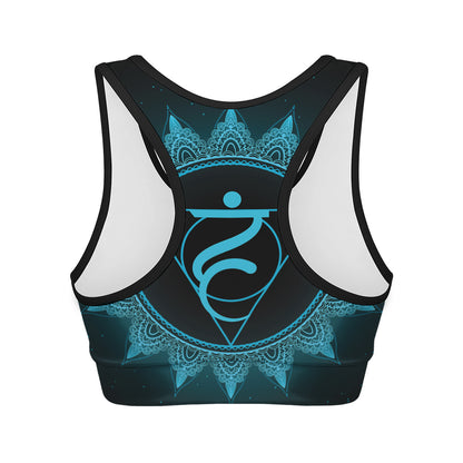 Vishuddha Chakra Symbol Print Women's Sports Bra