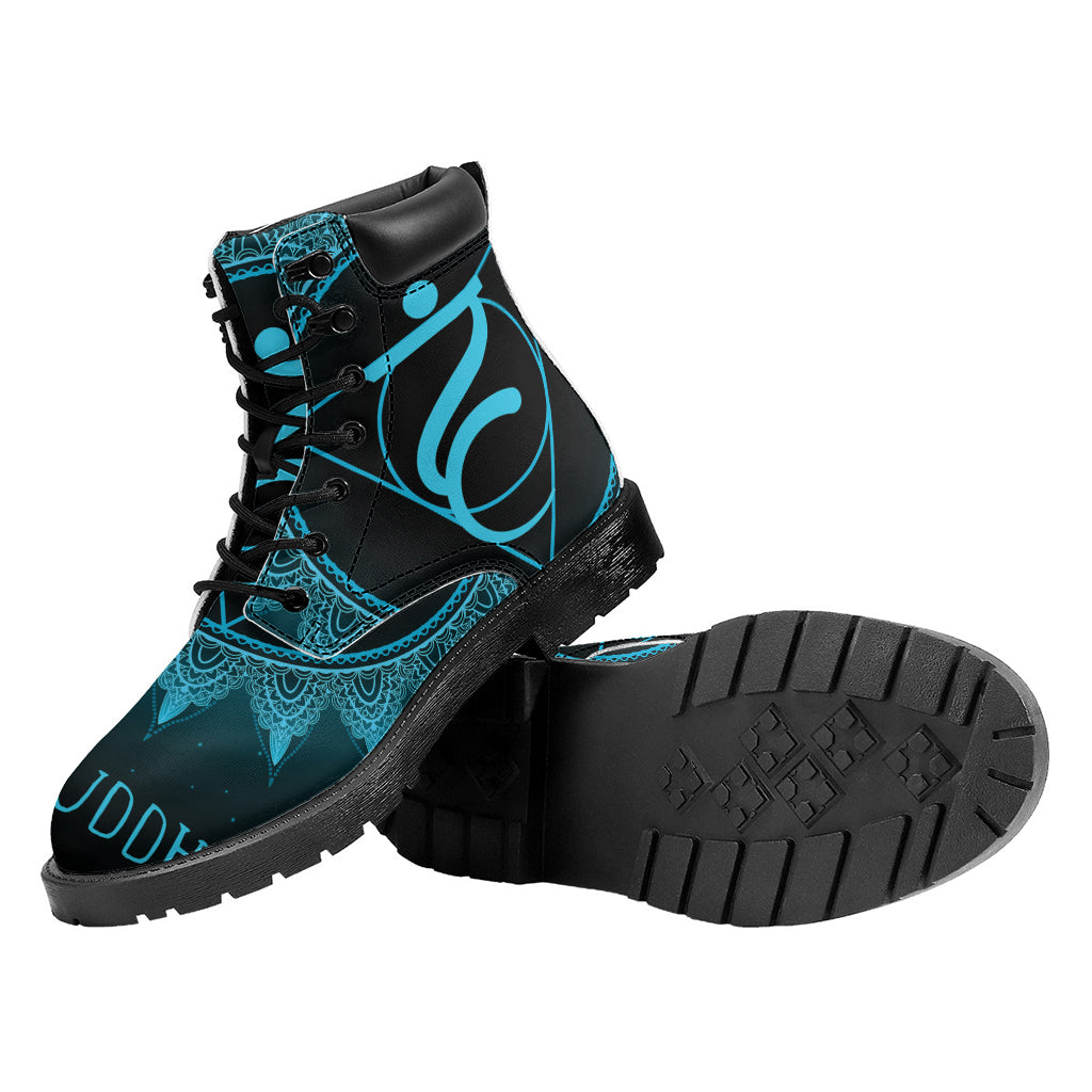 Vishuddha Chakra Symbol Print Work Boots