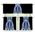 Vitruvian Man X-Ray Print 3 Piece Kitchen Curtains