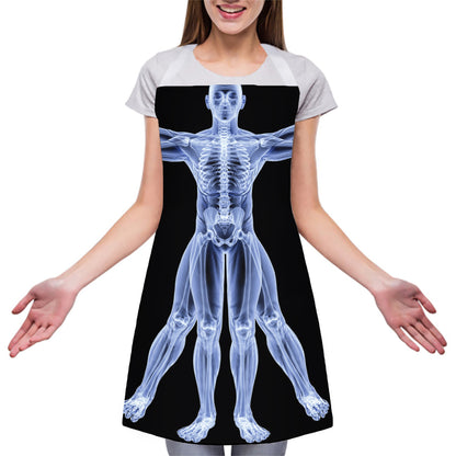 Vitruvian Man X-Ray Print Adjustable Apron