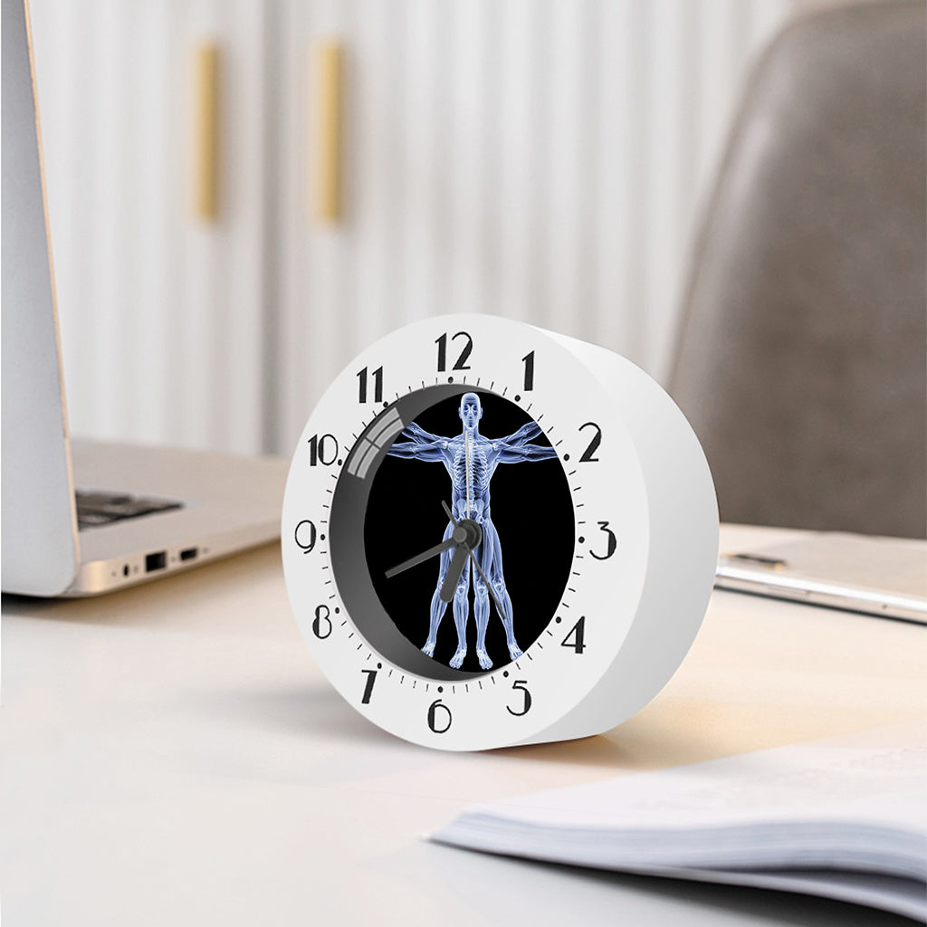 Vitruvian Man X-Ray Print Alarm Clock