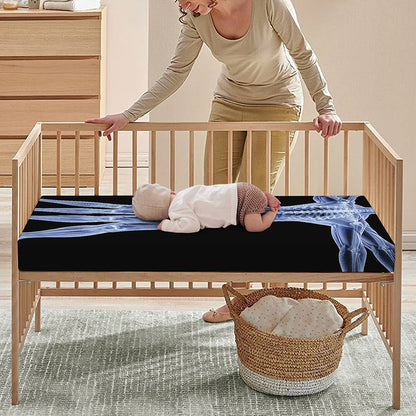Vitruvian Man X-Ray Print Baby Crib Sheet