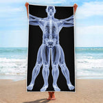 Vitruvian Man X-Ray Print Beach Towel