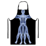 Vitruvian Man X-Ray Print Bib Apron With Pocket