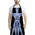 Vitruvian Man X-Ray Print Bib Apron With Pocket