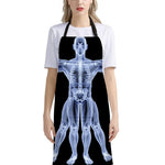 Vitruvian Man X-Ray Print Bib Apron With Pocket