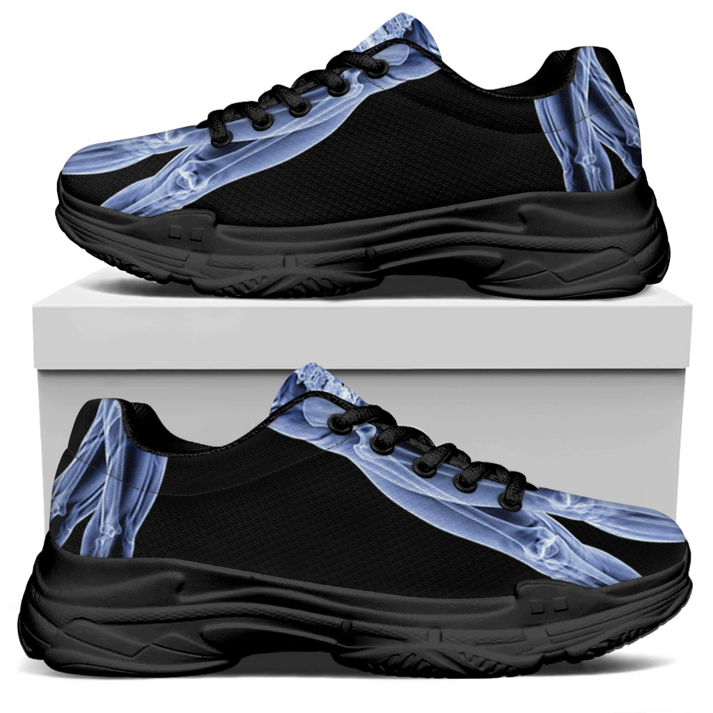 Vitruvian Man X-Ray Print Black Chunky Shoes