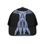 Vitruvian Man X-Ray Print Black Mesh Trucker Cap