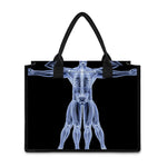 Vitruvian Man X-Ray Print Canvas Tote Bag