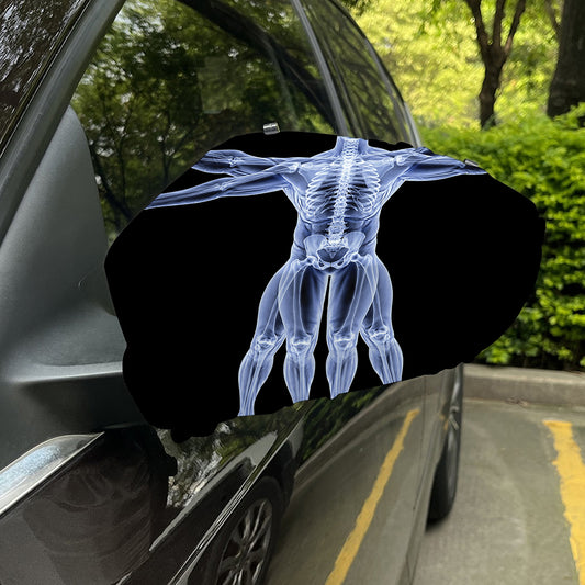 Vitruvian Man X-Ray Print Car Side Mirror Covers