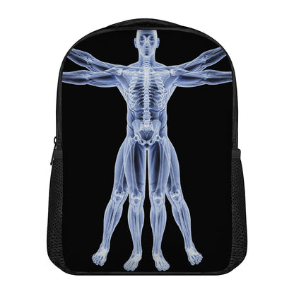 Vitruvian Man X-Ray Print Casual Backpack