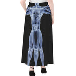 Vitruvian Man X-Ray Print Chiffon Maxi Skirt