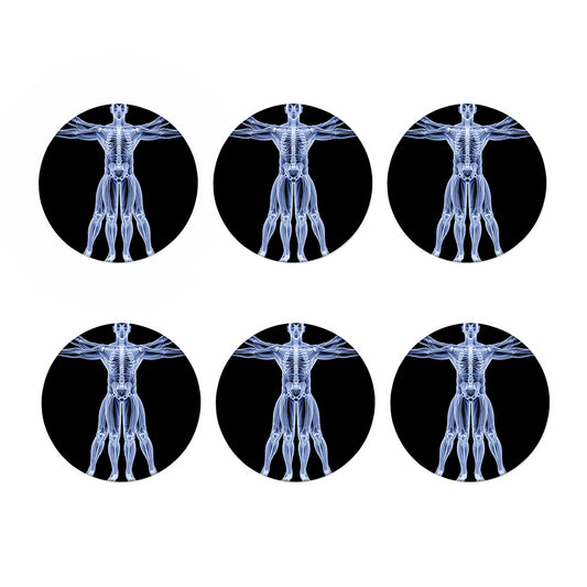 Vitruvian Man X-Ray Print Coaster Set