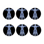 Vitruvian Man X-Ray Print Coaster Set